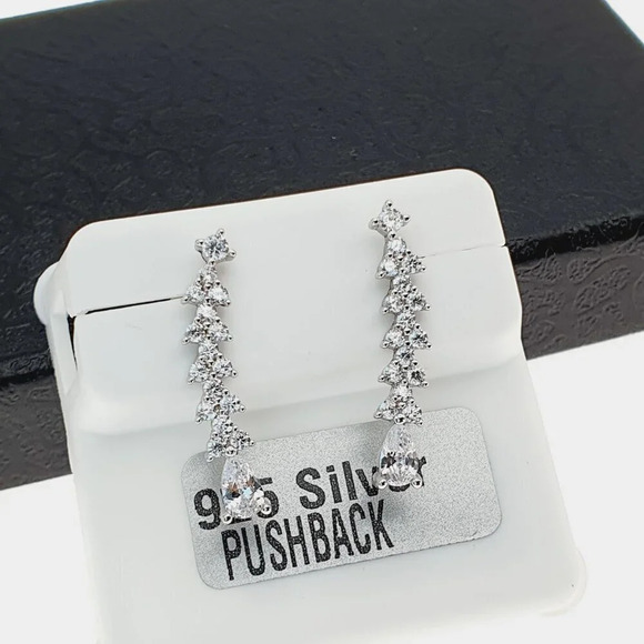 "925 sterling silver luxury CZ earrings for women/girls, Best for gift, RJUS2199 - Picture 5 of 8